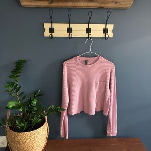 Pink cropped thermal - xs